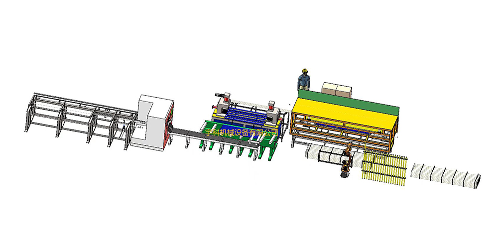 盤扣腳手架自動上下料切割割孔焊接生產(chǎn)線機器人碼垛